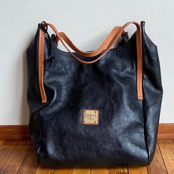 Valentina Handbags - Valentina Black Leather Tote Bag